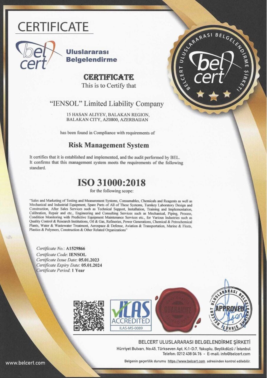 Certificates - IENSOL LLC